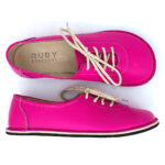 Pink leather handmade barefoot sneakers