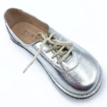 Handmade sneakers barefoot silver leather