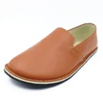 barefoot handmade tan color leather loafer shoes (4)