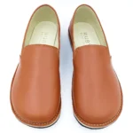 barefoot handmade tan color leather loafer shoes (4)