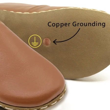 Women's Barefoot Grounding Shoes Copper Rivet Leather Sole