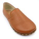 handmade barefoot Yemeni loafer women shoes tan color (4)