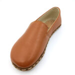 handmade barefoot Yemeni loafer women shoes tan color (4)