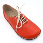 handmade barefoot sneakers orange leather