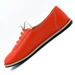 handmade barefoot sneakers orange leather