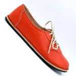 handmade barefoot sneakers orange leather