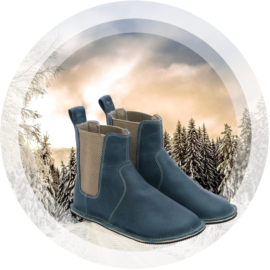 Barefoot Women Chelsea Winter Boots Blue