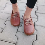 brown color handmade moccasin grounding shoes(4)