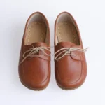 brown color handmade moccasin grounding shoes(4)